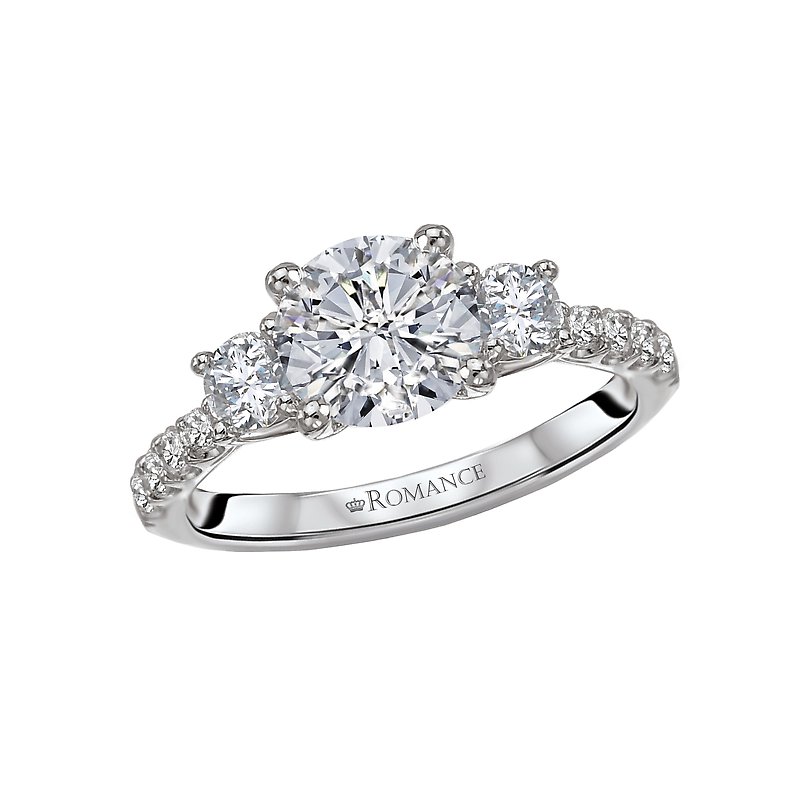 Romance *** Lab Grown Diamond *** 3 Stone Semi-Mount Diamond Ring