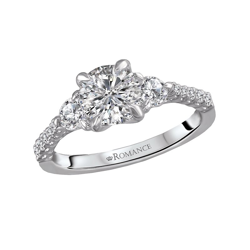 Romance 3 Stone Semi-Mount Diamond Ring