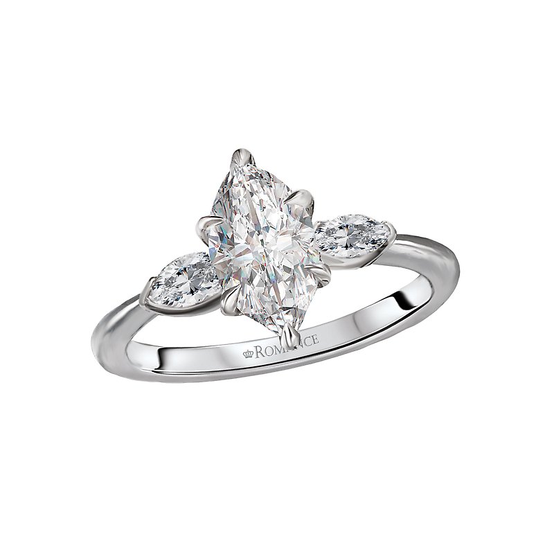 Romance Diamond Semi-Mount 3-Stone Engagement Ring