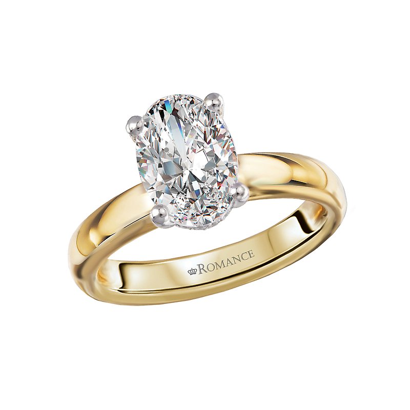 Romance Hidden Halo Semi-Mount Diamond Engagement Ring