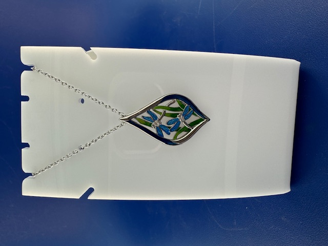Dragonfly pendant in silver and enamel