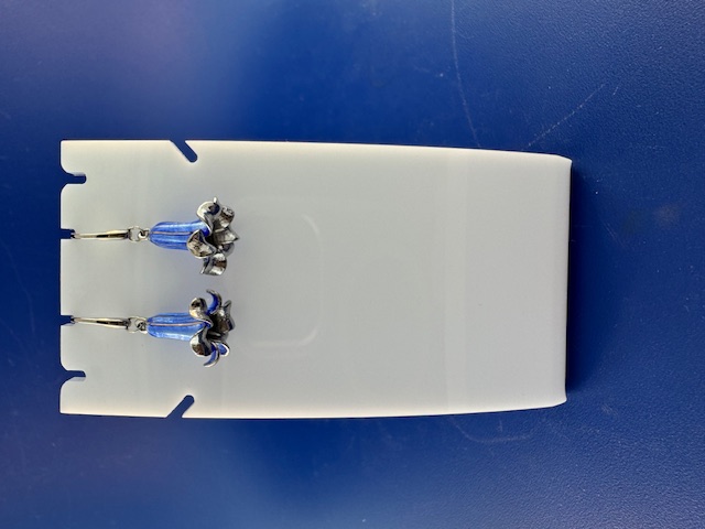Trumpet flower pendant silver and enamel