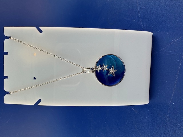Celestial pendant in sterling silver and enamel