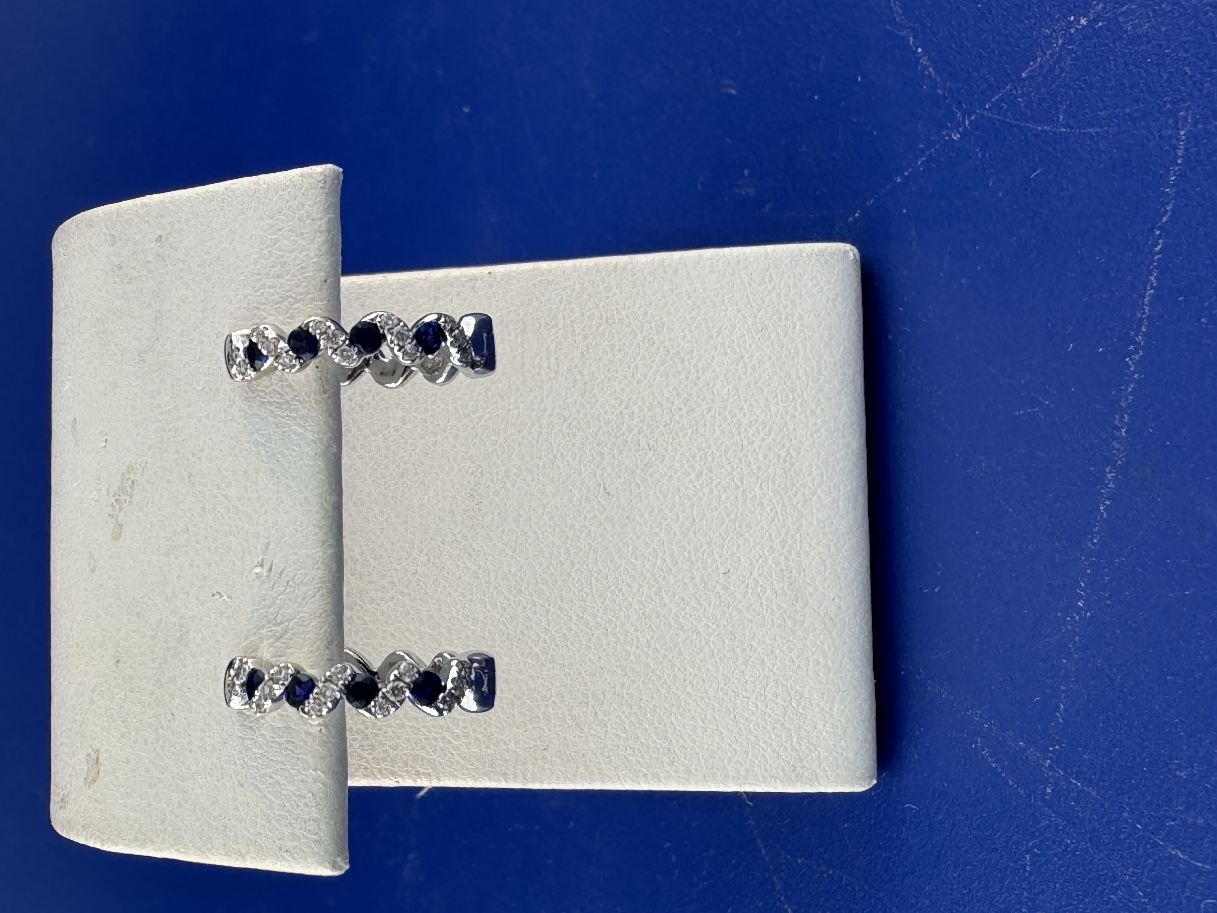 18 kt sapphire and diamond hoops