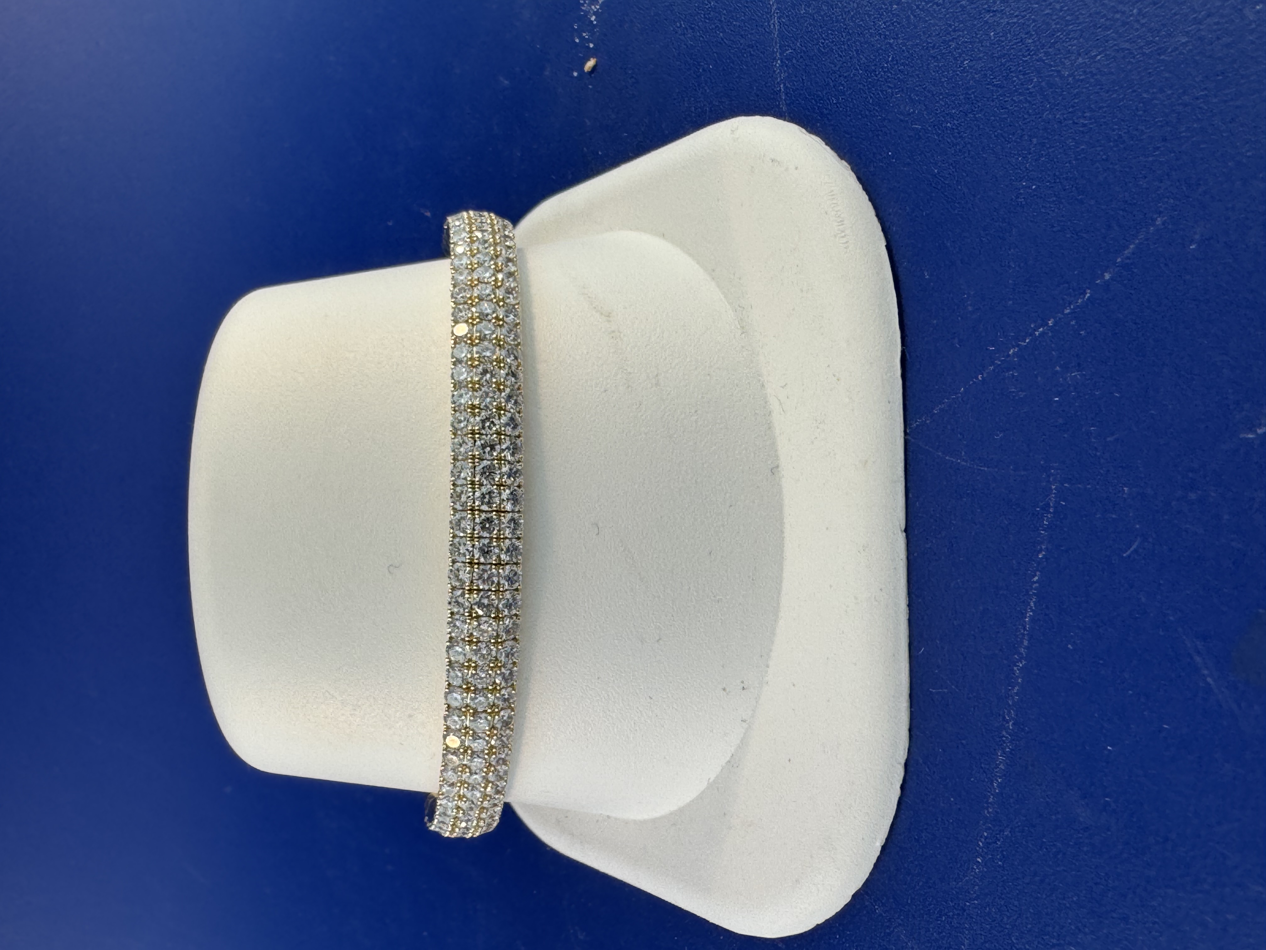 14 kt yellow gold flexible cuff lab grown diamond bracelet