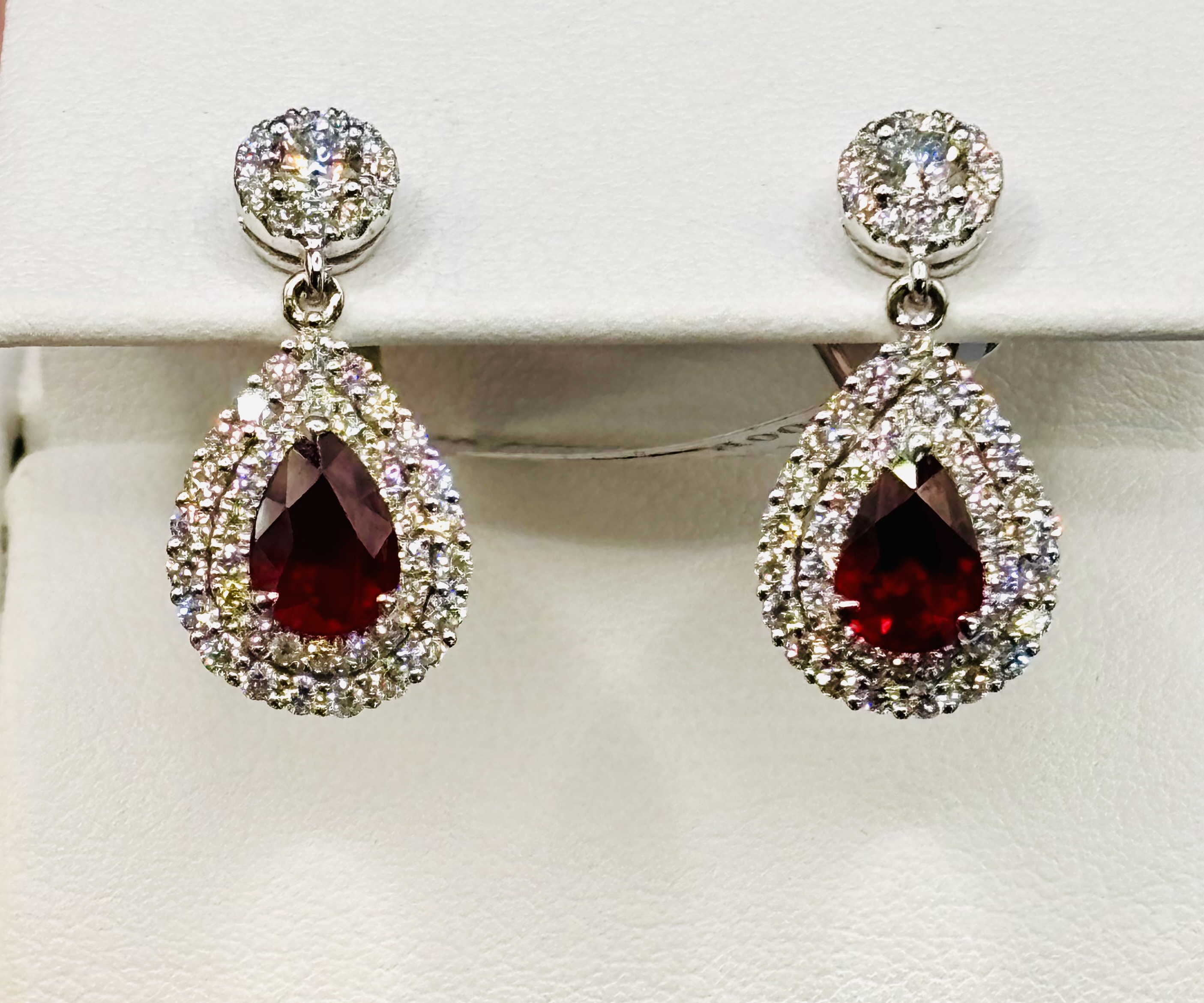 Ruby & Diamond Dangle Earrings
