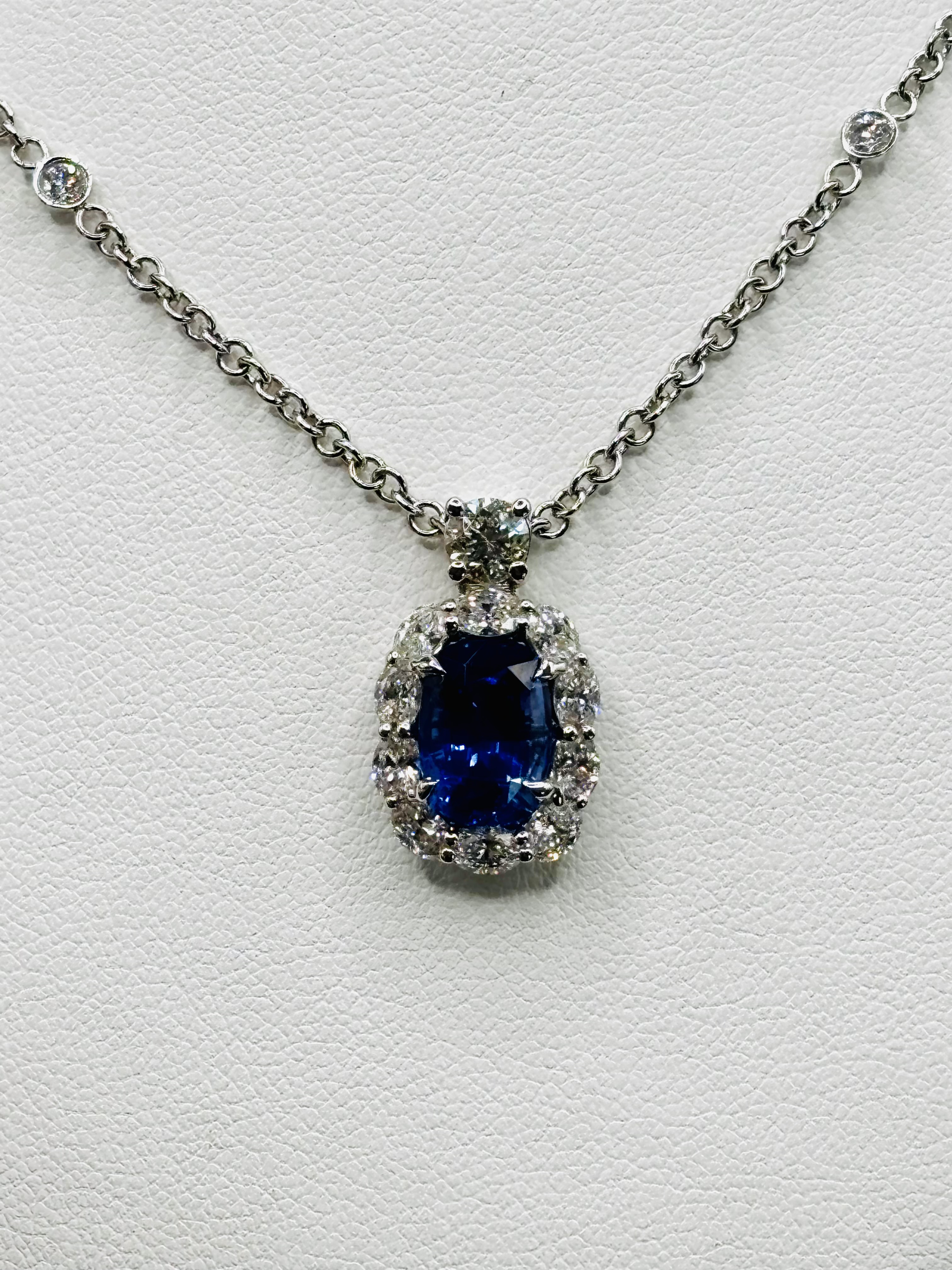 Ceylon Sapphire & Diamond Necklace