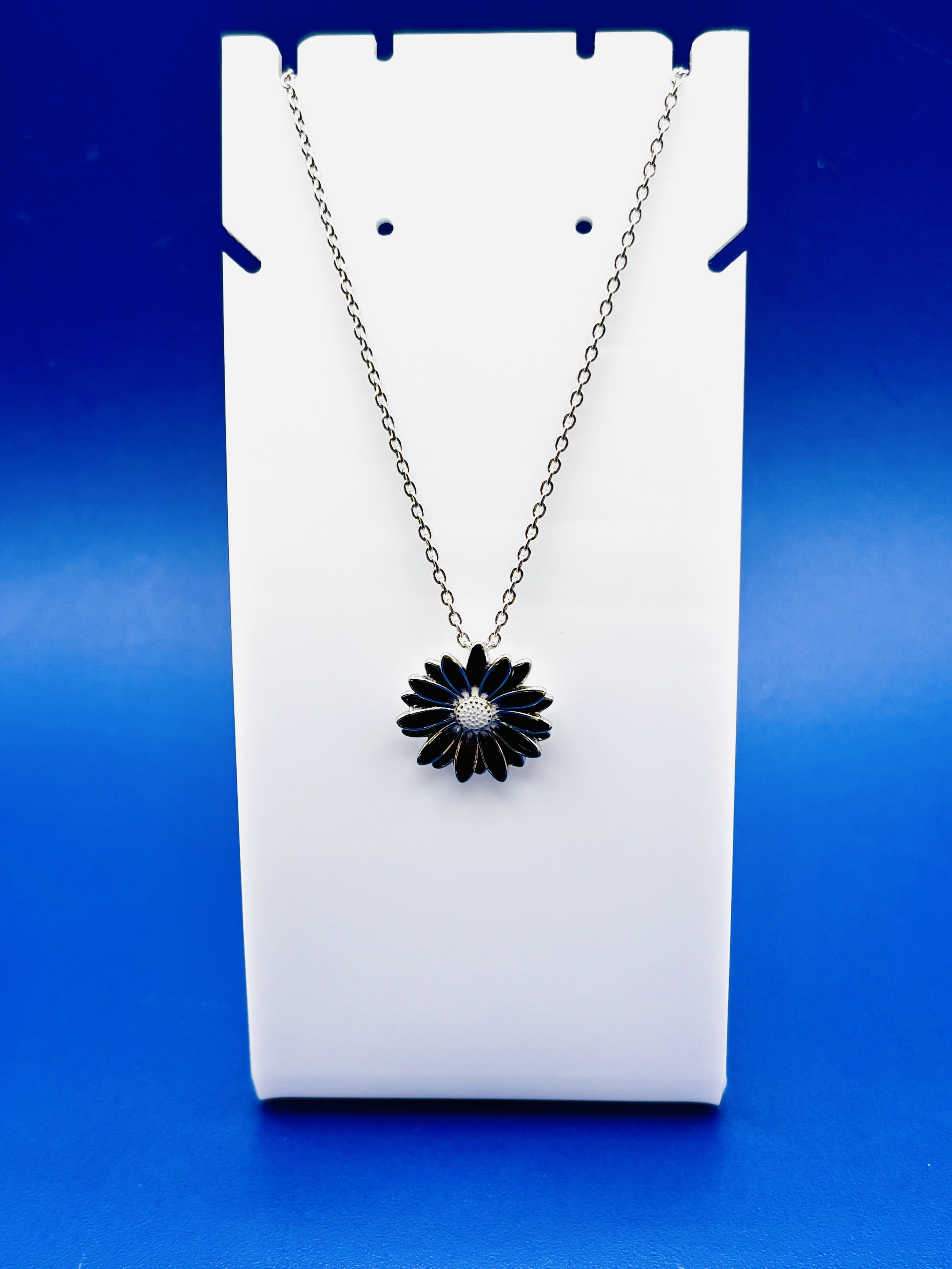 Enameled Purple Daisy Pendant