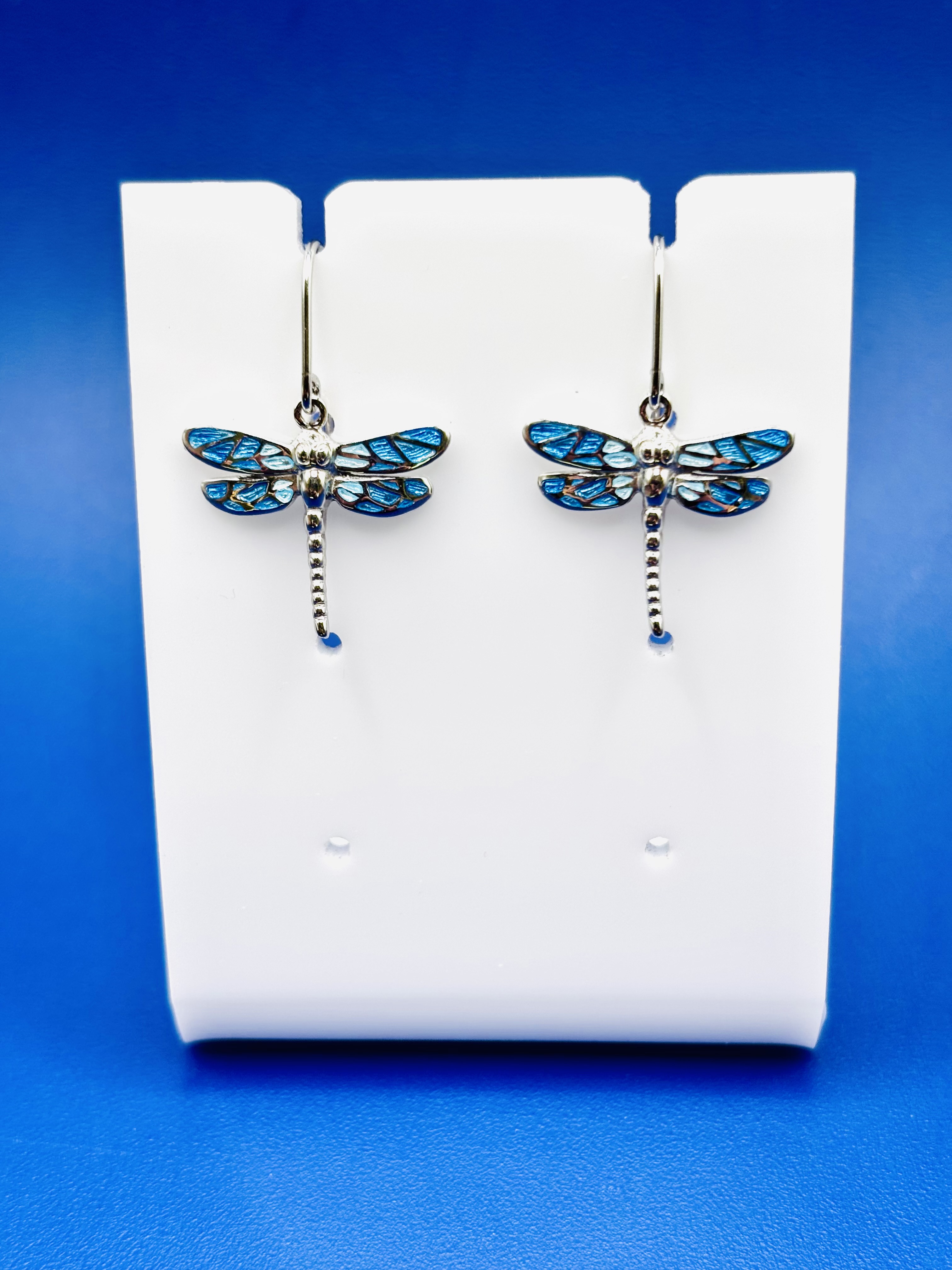 Dragonfly Enamel Dangle Earrings