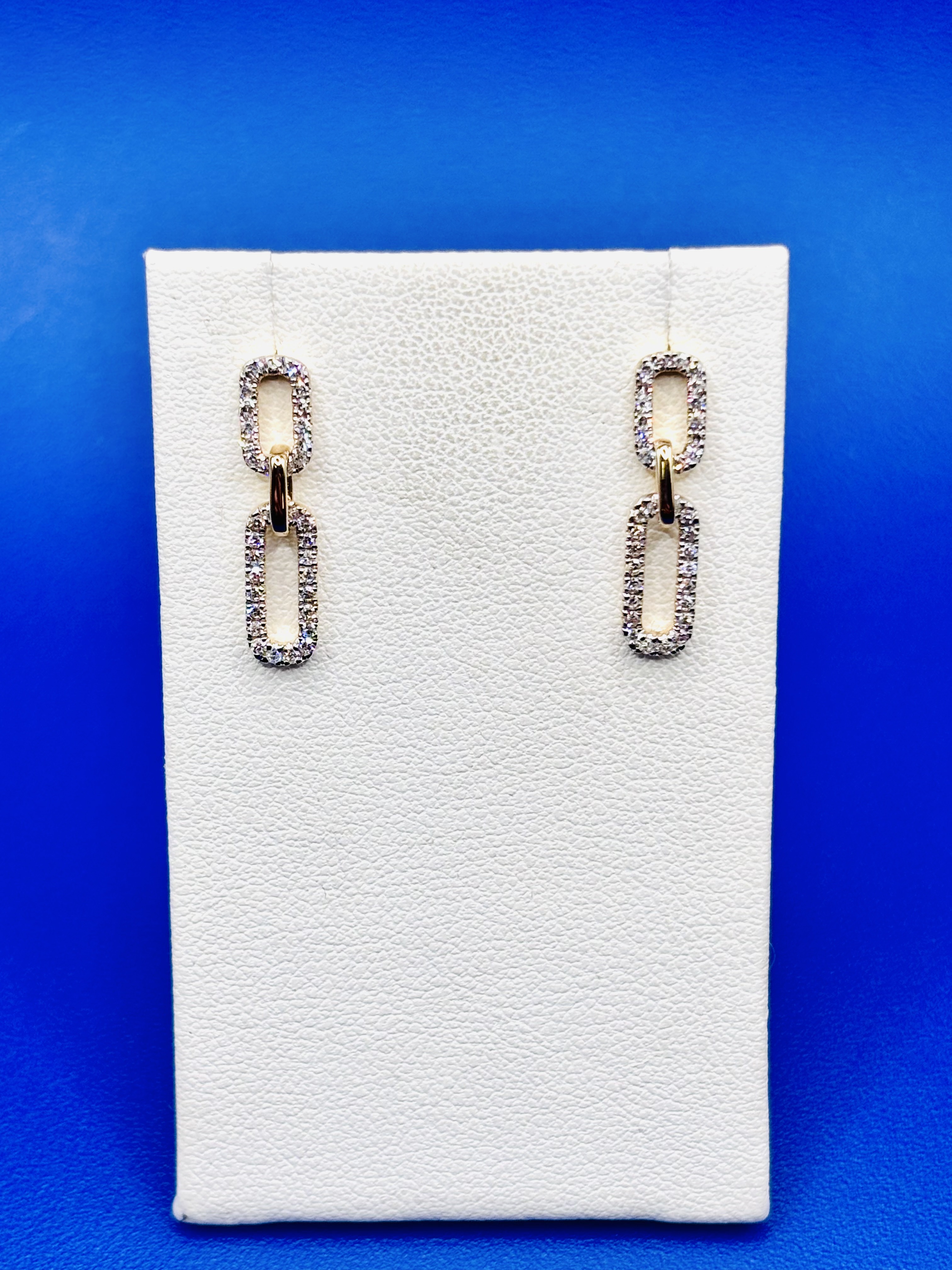 Paperclip Style Diamond Earrings